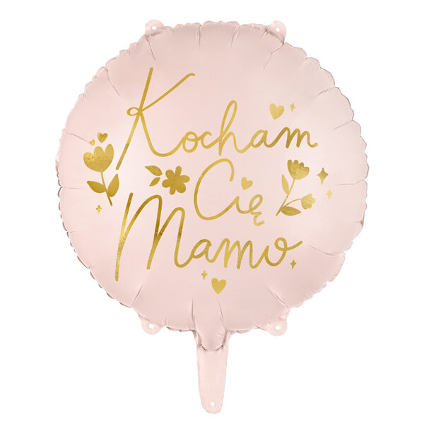 Różowo-złoty balon „Kocham Cię Mamo”