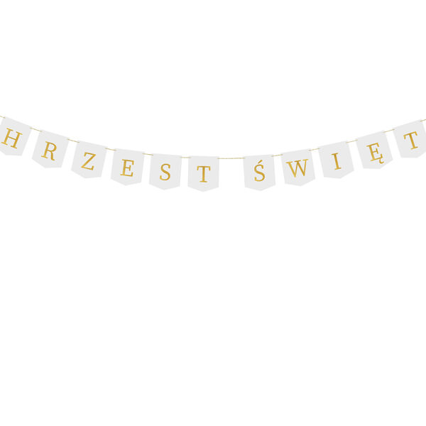Baner dekoracyjny „Chrzest Święty” — biało-złoty