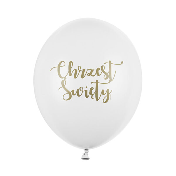 Zestaw 6 białych balonów na Chrzest Święty