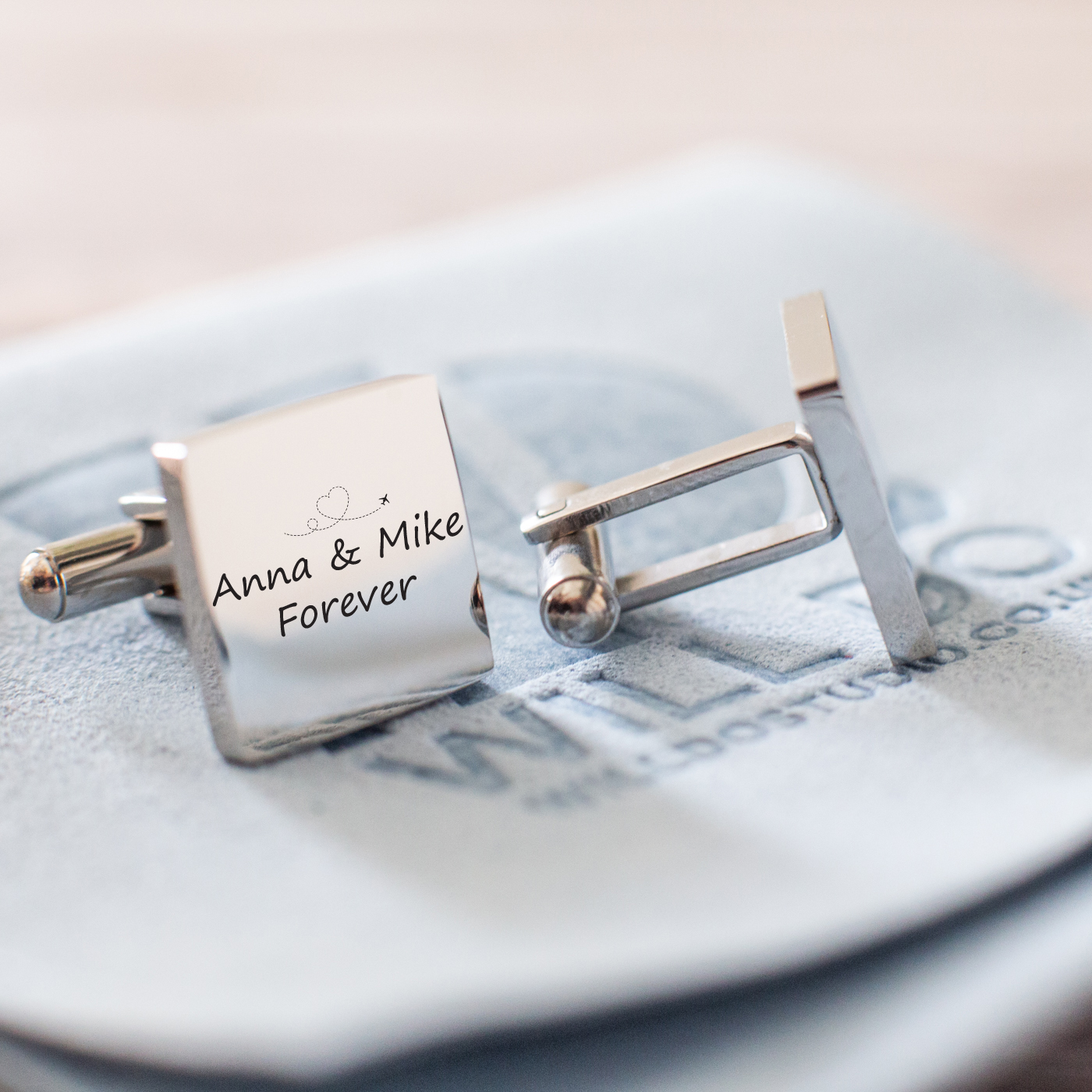 Personalised Square Stainless Steel Cufflinks - Image 4