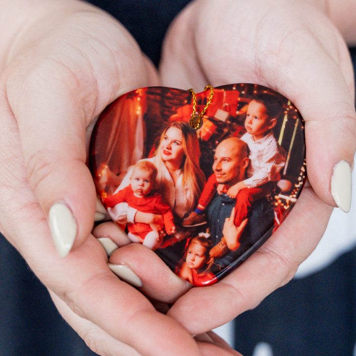 Personalised Ceramic Photo Bauble – Custom Christmas Ornament with Your Picture