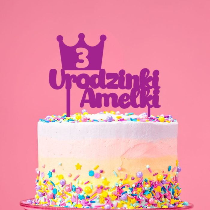 Topper na tort - Urodzinki dziecka z koroną