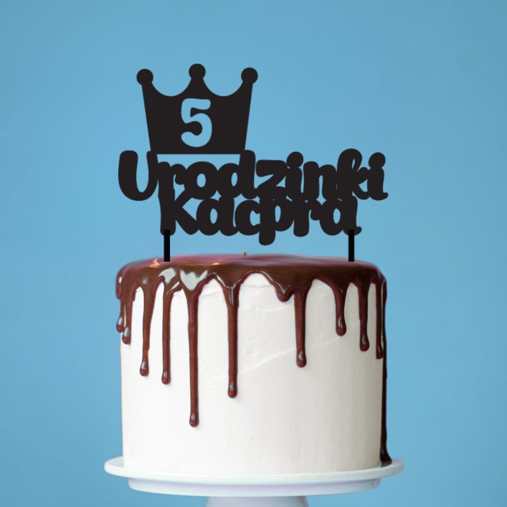 Topper na tort - Urodzinki dziecka z koroną - Image 3