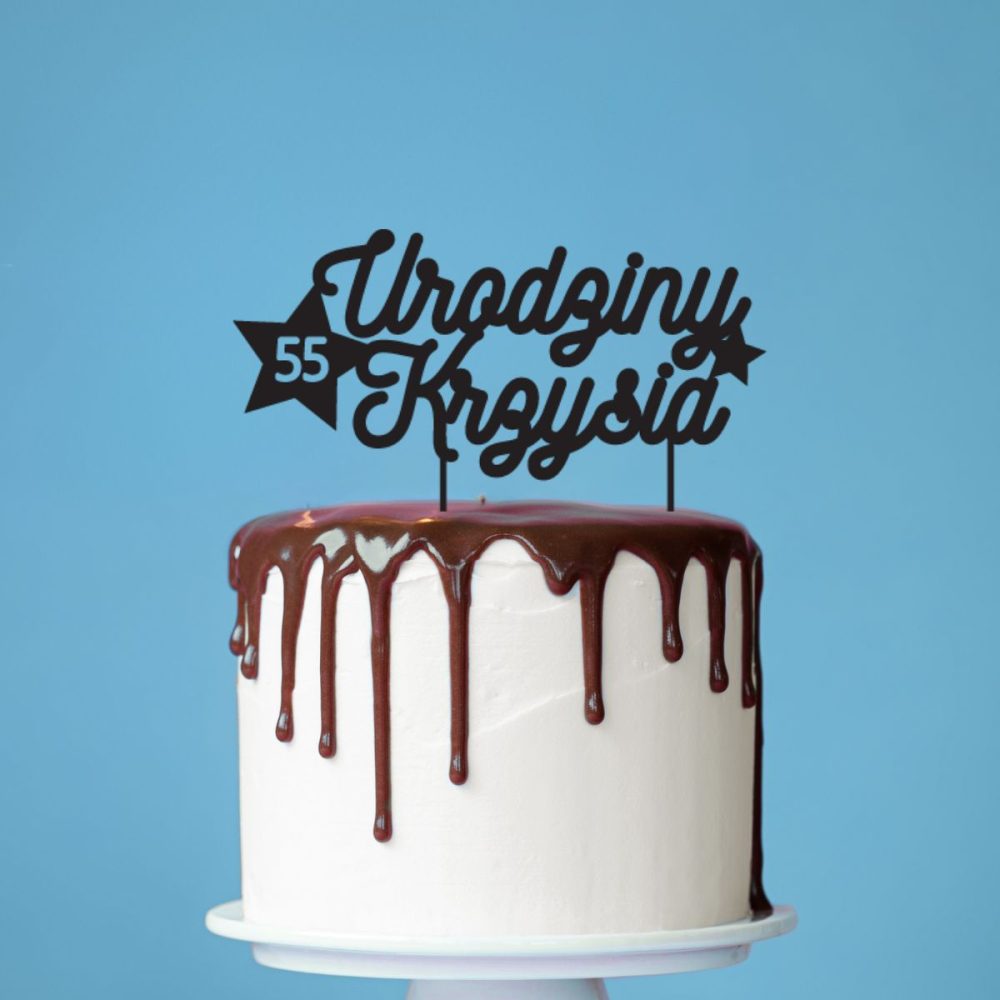 Topper na tort – Gwiazdy z cyfrą i imieniem - Image 4