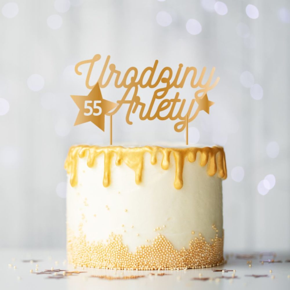 Topper na tort – Gwiazdy z cyfrą i imieniem - Image 2
