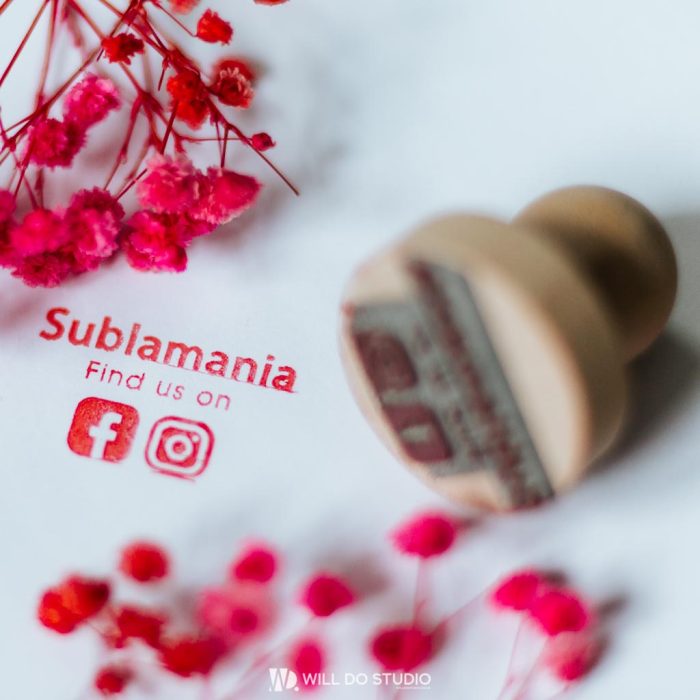 Custom “Follow Us” Stamp – Personalised Business Branding Tool for Packaging and Small Shops
