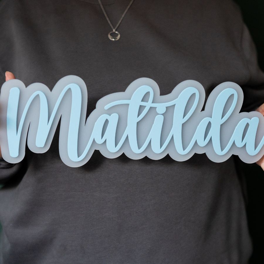 Personalised Acrylic Name Sign with Background - Image 3