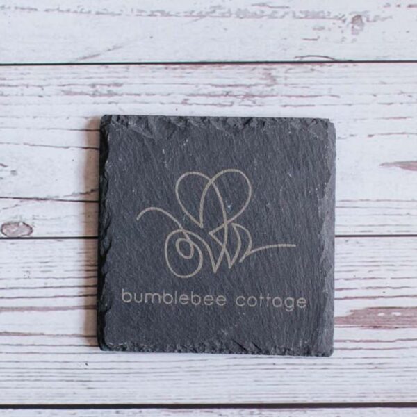 Branded Slate Coaster with Engraved Logo