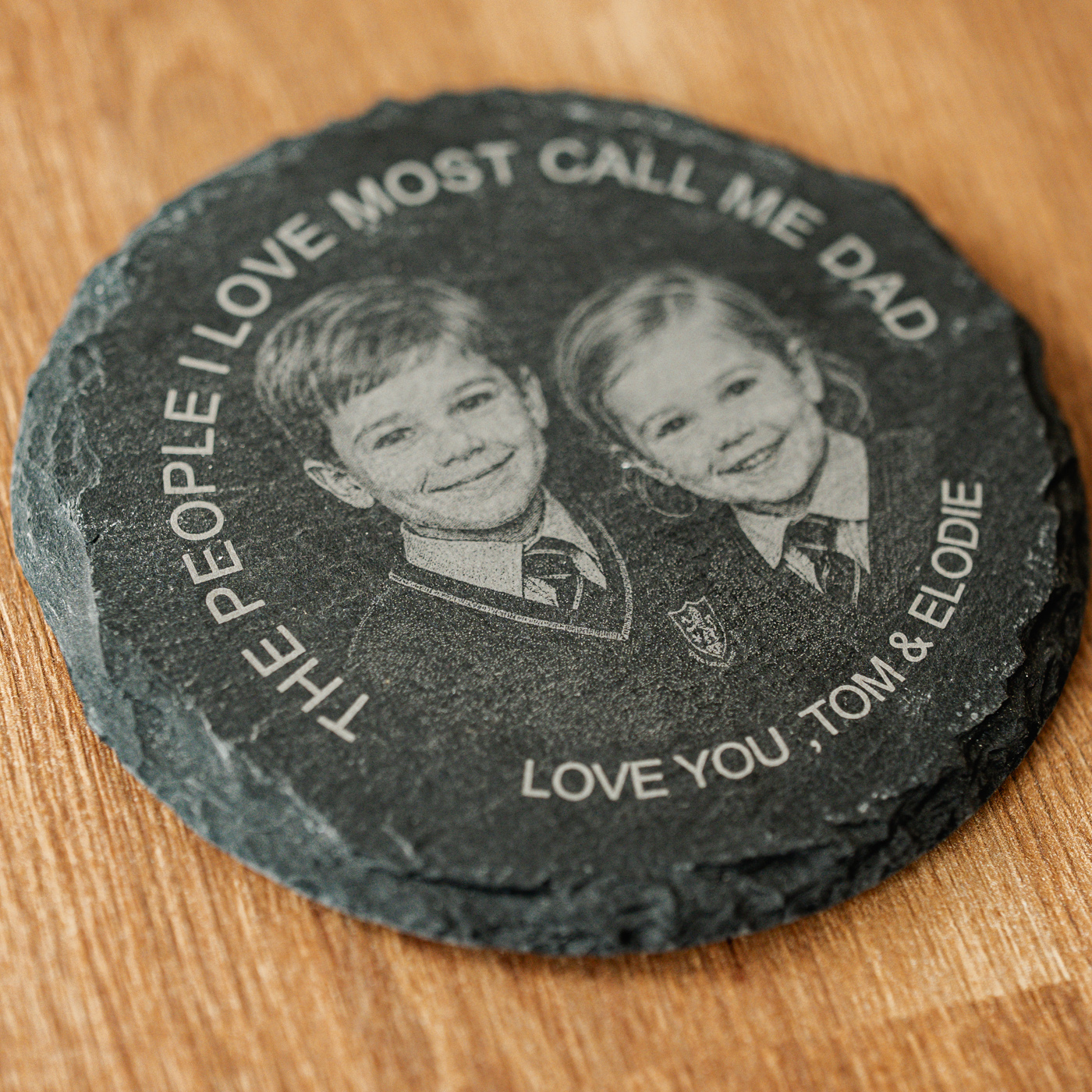 Personalised Photo Coaster with Text - Image 2