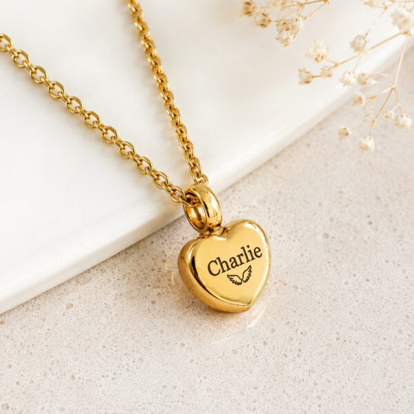 Personalised Ashes Necklace with Heart Urn Pendant