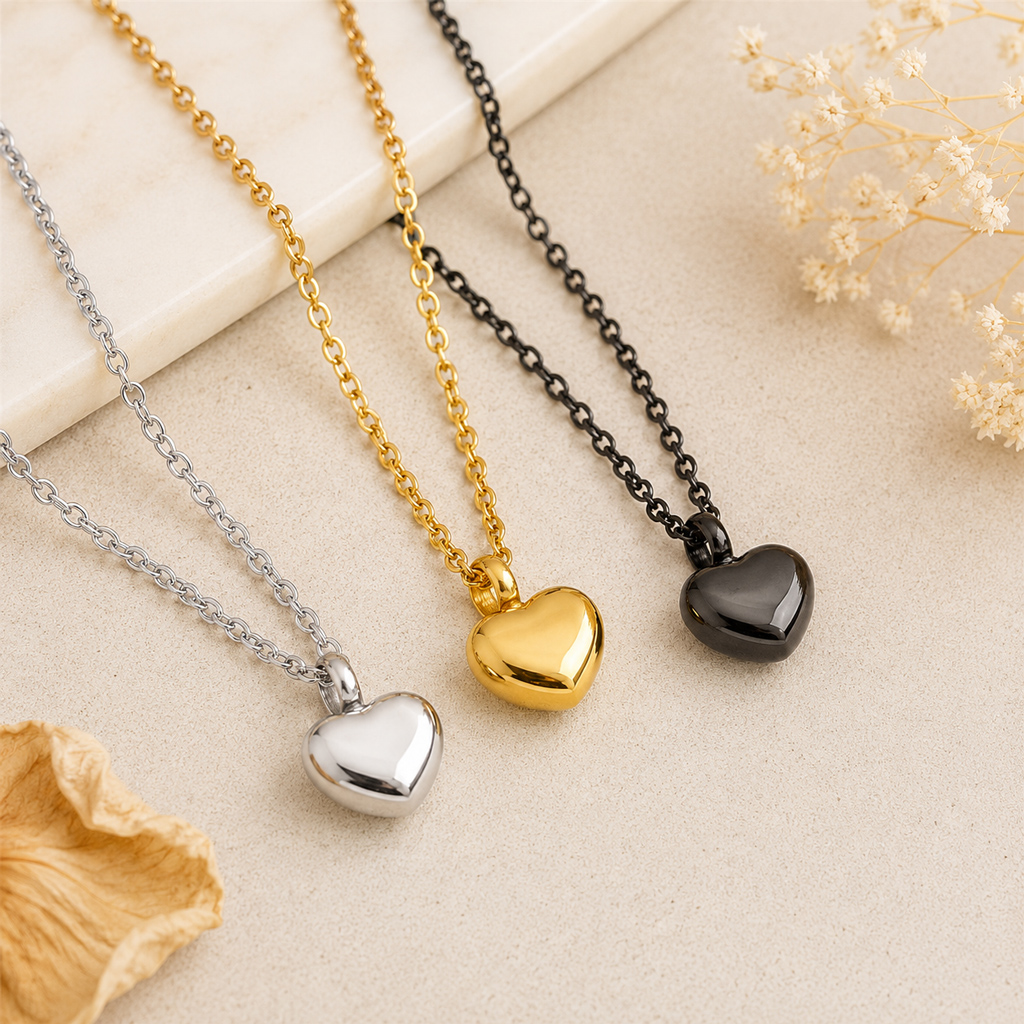 Personalised Ashes Necklace with Heart Urn Pendant - Image 3