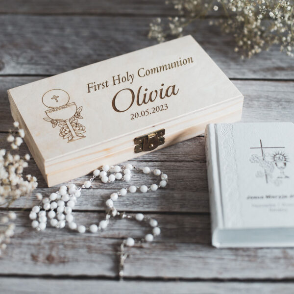 Personalised Wooden Money Box - First Holy Communion Gift