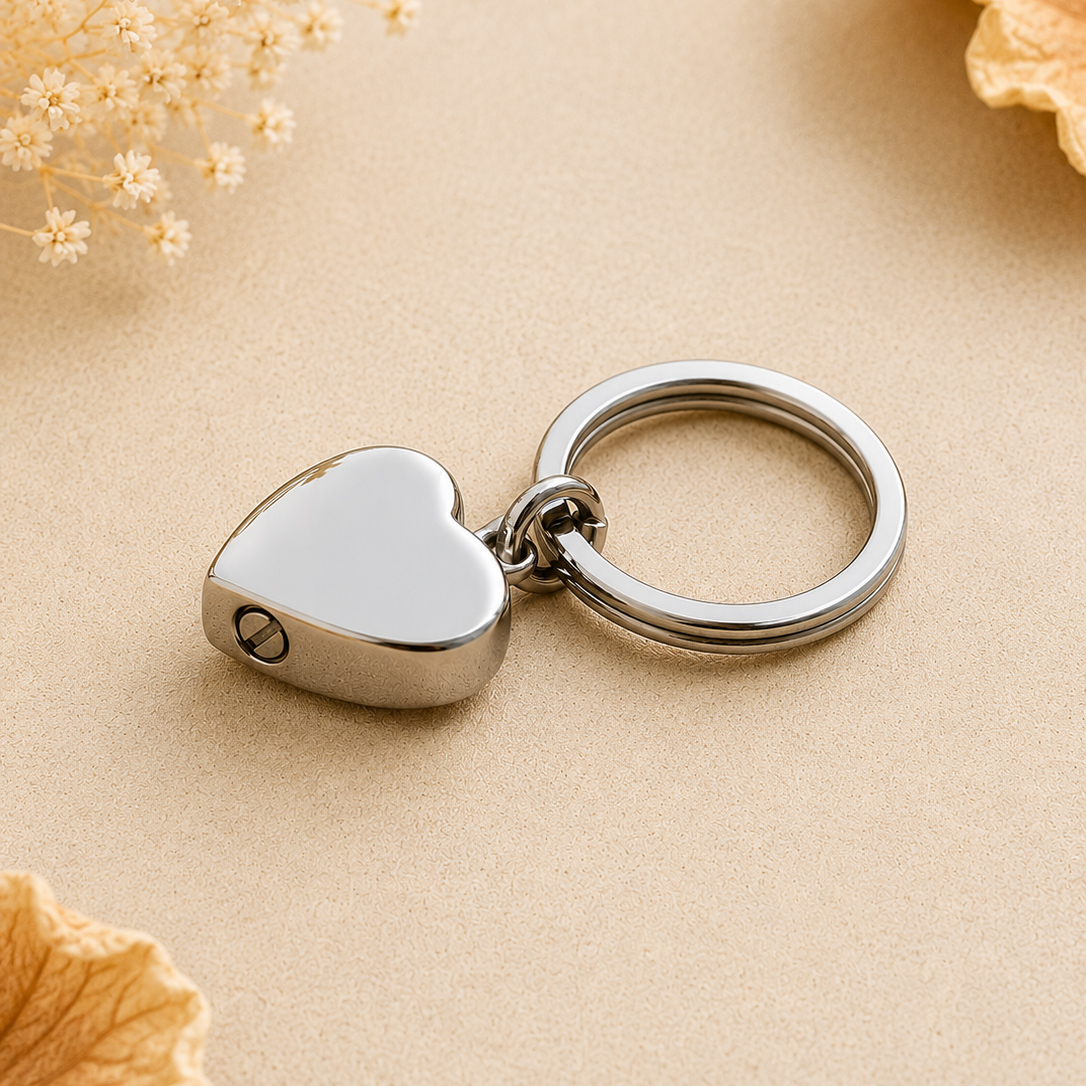 Heart Urn Keyring for Ashes - Image 2