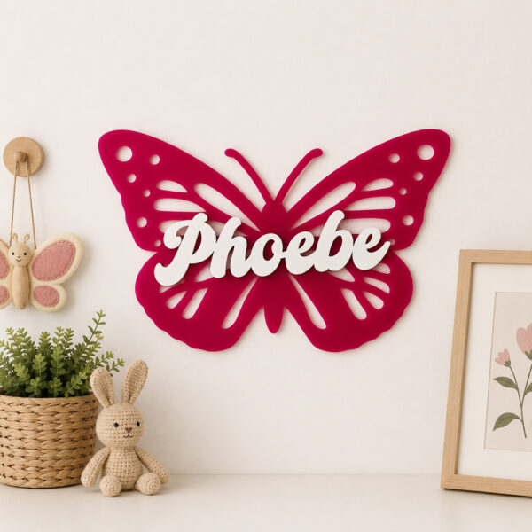 Personalised Acrylic Butterfly Name Sign