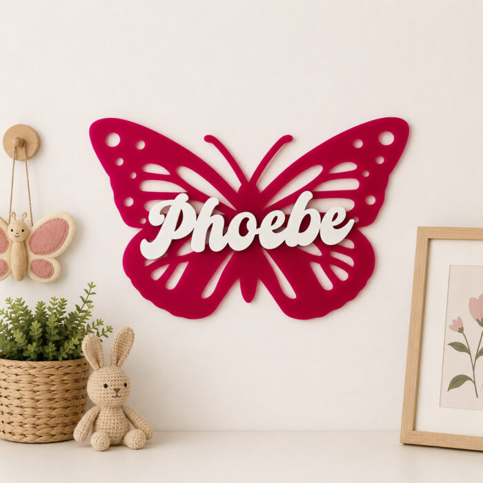Personalised Acrylic Butterfly Name Sign