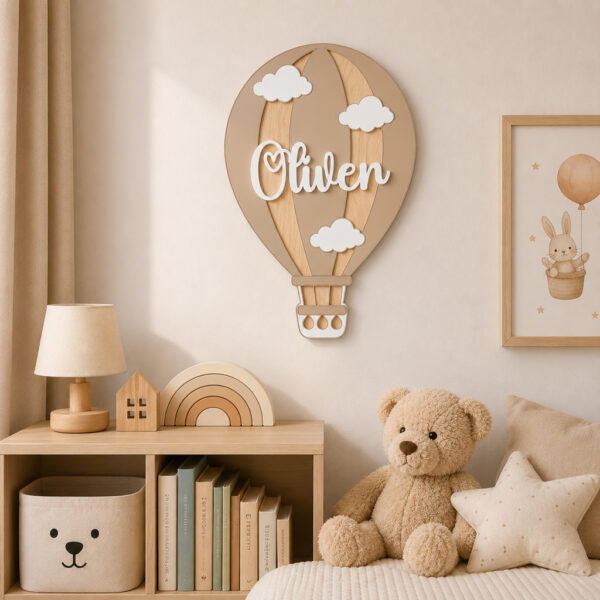 Personalised Hot Air Balloon Name Sign