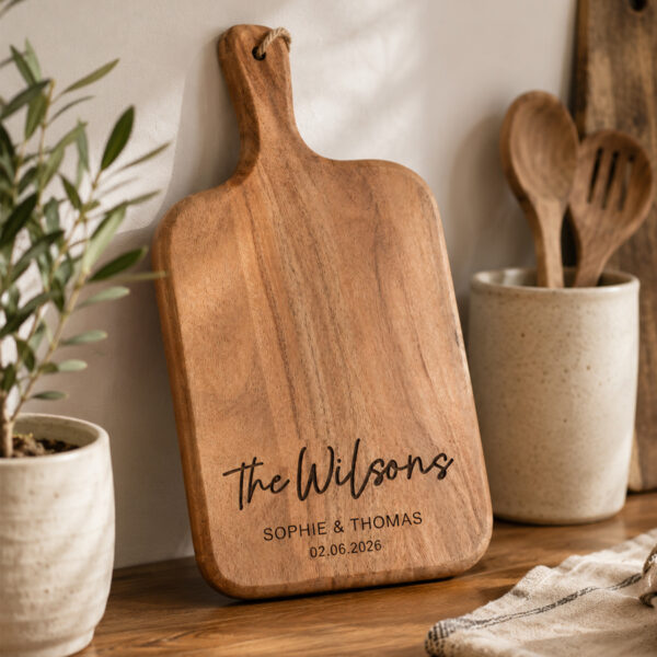 Personalised Wedding Gift Chopping Board for Newlyweds
