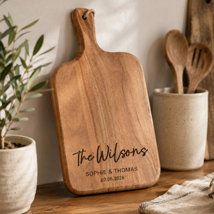 Personalised Wedding Gift Chopping Board for Newlyweds