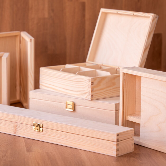 Solid Pine Wooden Boxes for Crafters