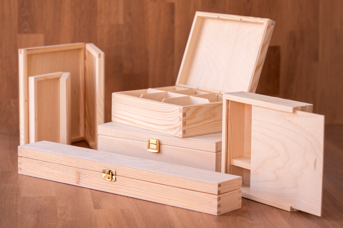 Solid Pine Wooden Boxes for Crafters