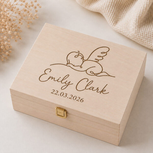 Personalised Baby Memory Keepsake Box - Angel