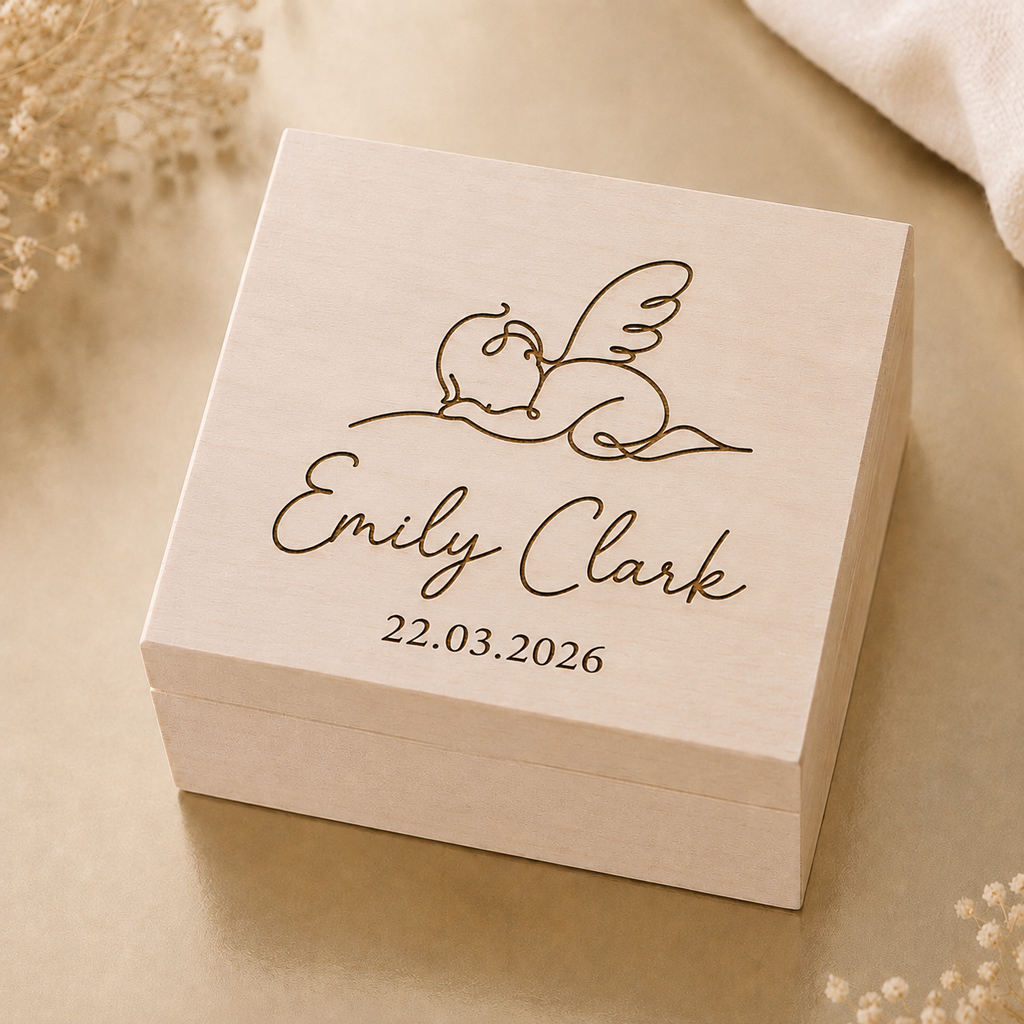 Personalised Baby Memory Keepsake Box - Angel - Image 2
