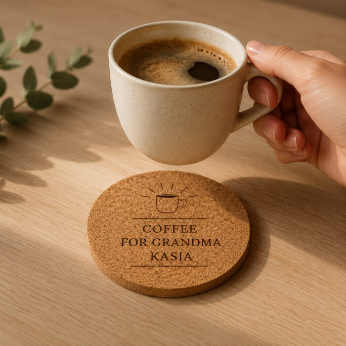 Personalised Cork Coaster with Engraved