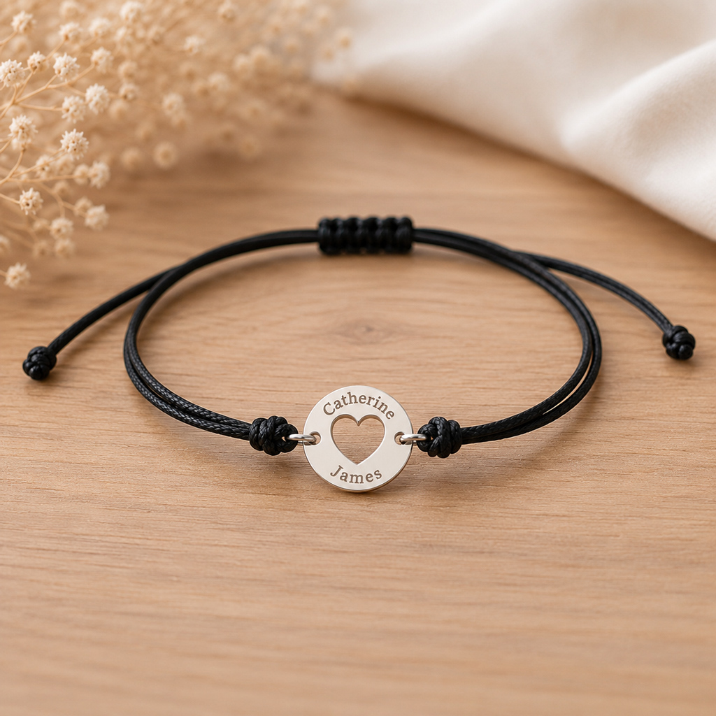 Personalised Heart Disc Bracelet - Image 2