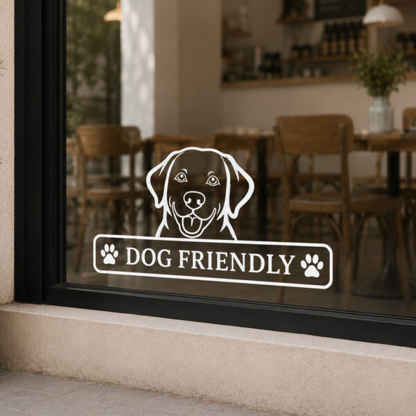 Dog Friendly Entrance Vinyl Sticker - Pet Welcome Sign for Businesses