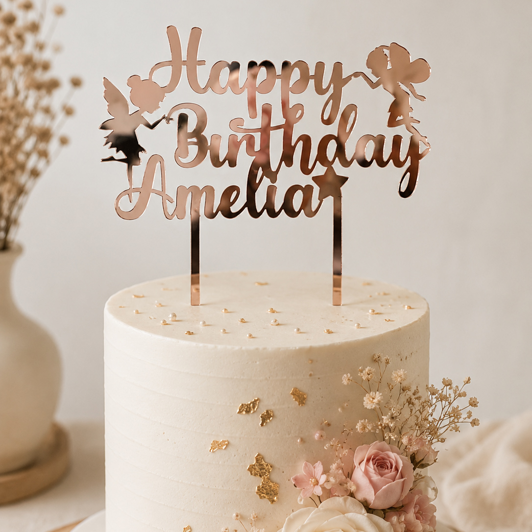 Personalised Fairy Cake Topper with Name