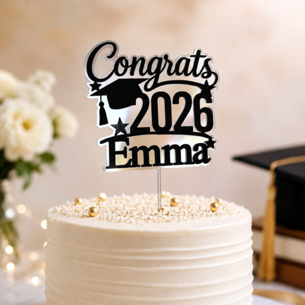 Personalised Graduation Cake Topper With Name