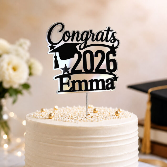 Personalised Graduation Cake Topper With Name