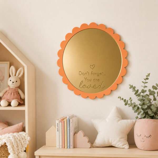 Personalised Flower Mirror Wall Plaque