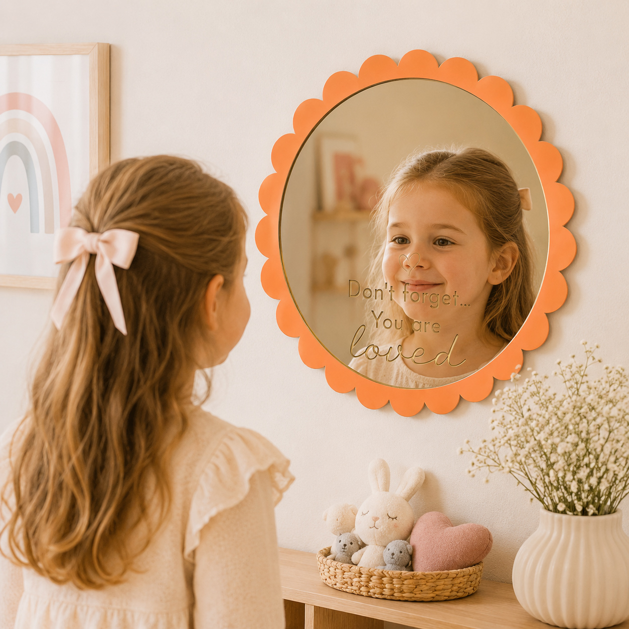Personalised Flower Mirror Wall Plaque - Image 2