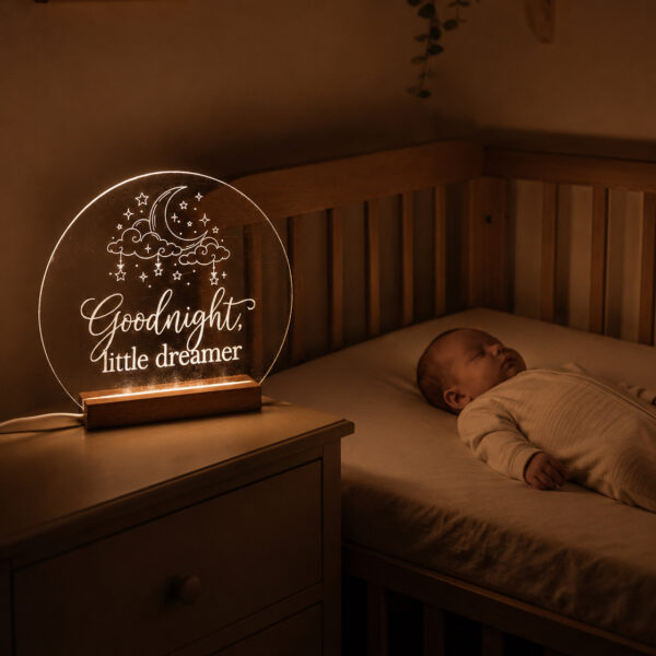 Goodnight Little Dreamer Acrylic LED Night Light