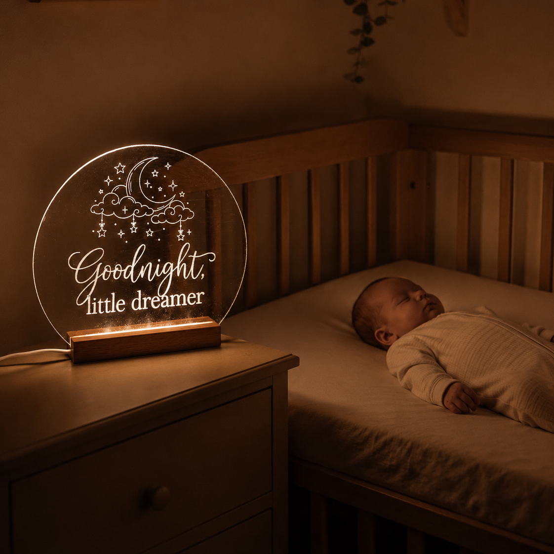 Goodnight Little Dreamer Acrylic LED Night Light