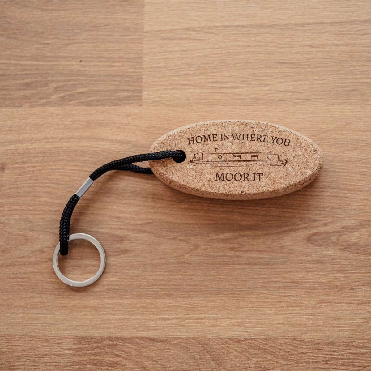 Floating Cork Narrowboat Keyring - Image 3