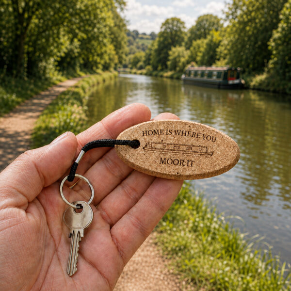 Floating Cork Narrowboat Keyring