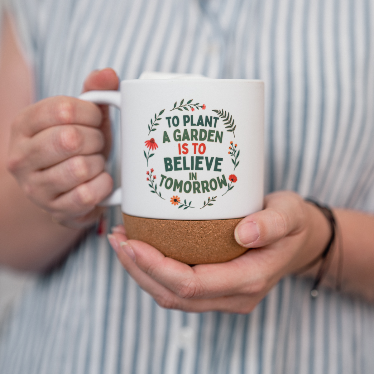 Gardening Ceramic Mug with Cork Base - Image 2