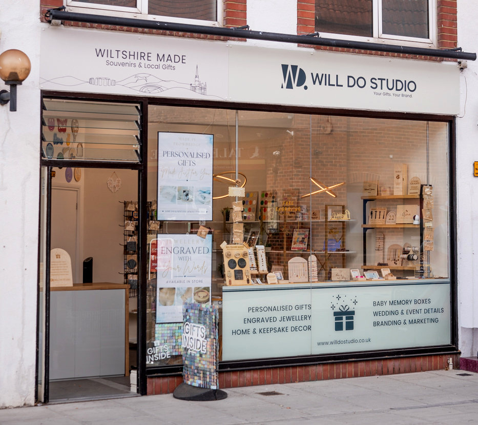 The Will Do Studio shop front on Castle Street, Trowbridge