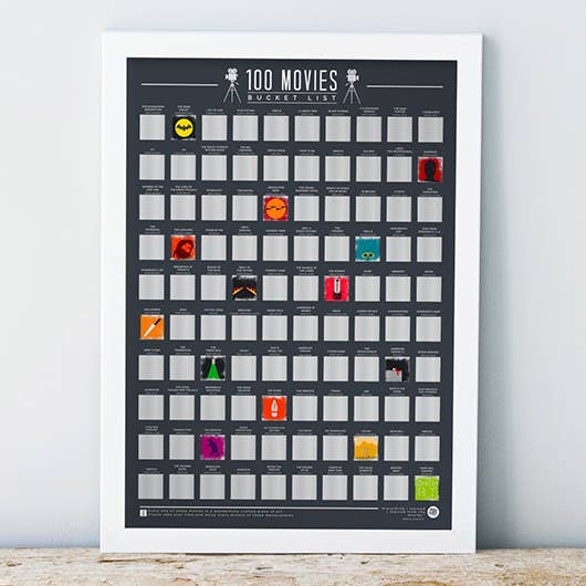 100 Movies Bucket List Scratch-Off Poster - A2